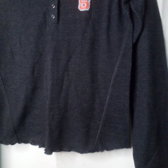 Bottom Drawers Sleepwear Shirt Women M NC State Long Sleeve Thermal Gray - Picture 7 of 14